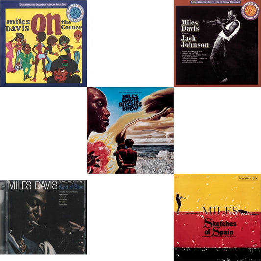 Miles Davis - Kind Of Blue & Sketches Of Spain & Bitches Brew & On The Corner & Tribute To Jack Johnson - CD Bundle