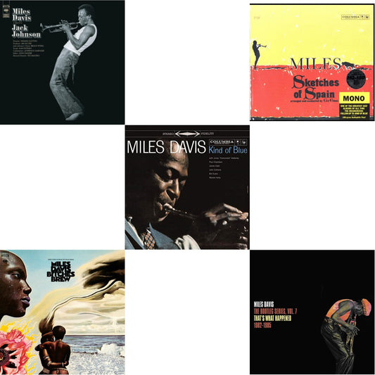 Miles Davis - Bitches Brew (2LP/140G) & Tribute To Jack Johnson (140G/Dl Insert) & Bootleg Series Vol. 7: That’S What Happened 1982-1985 (2LP/White Vinyl) & Kind Of Blue (180G) & Sketches Of Spain (Mono)