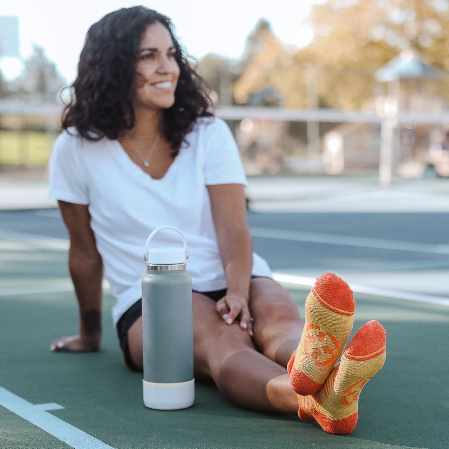 Action Orange Adult Ankle Socks