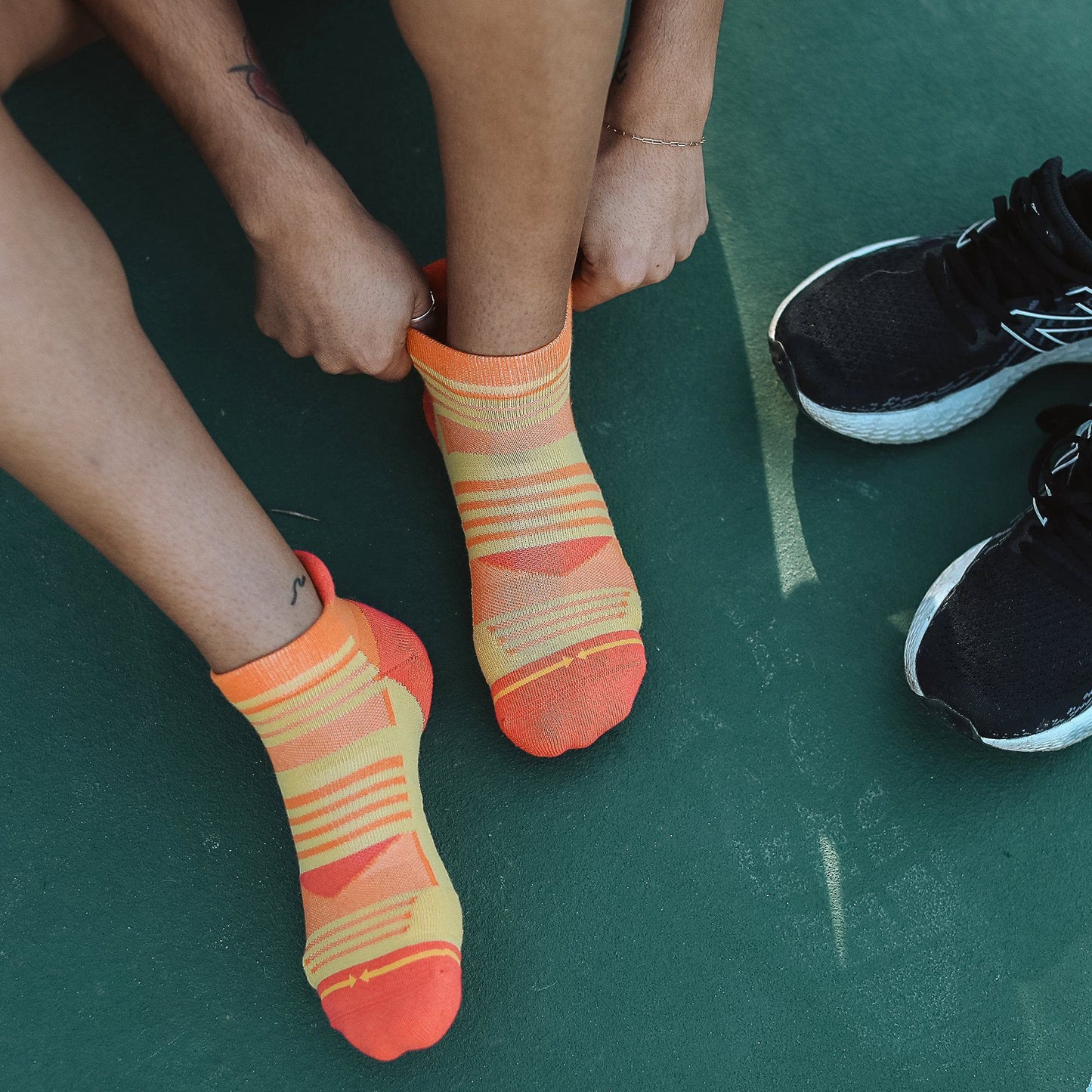 Action Orange Adult Ankle Socks