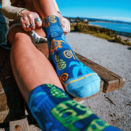 Aloha Ahiahi Adult Quarter Crew Socks By MERGE4