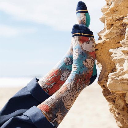 Artful Oceans Creatures Adult Crew Socks With Art By Bad Otis Link