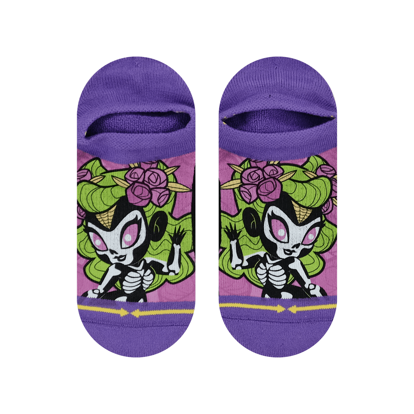 Doll of the Dead Adult No Show Socks With Art By Belle Dee