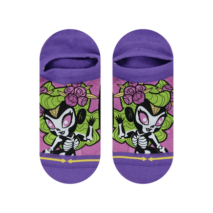 Doll of the Dead Adult No Show Socks With Art By Belle Dee