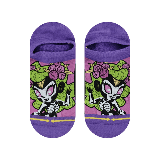 Doll of the Dead Adult No Show Socks With Art By Belle Dee