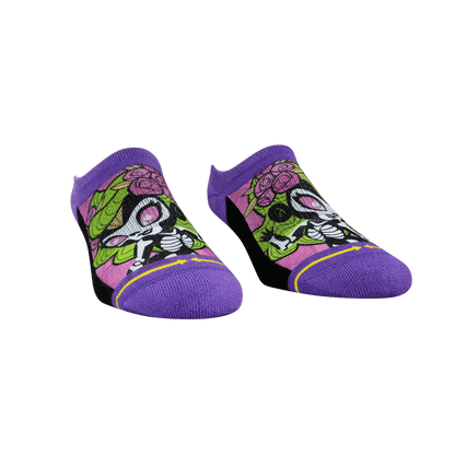 Doll of the Dead Adult No Show Socks With Art By Belle Dee