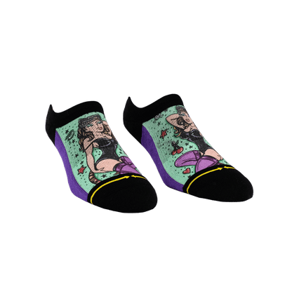Double Trouble Kitty Adult No Show Socks With Art By Dirk Vermin