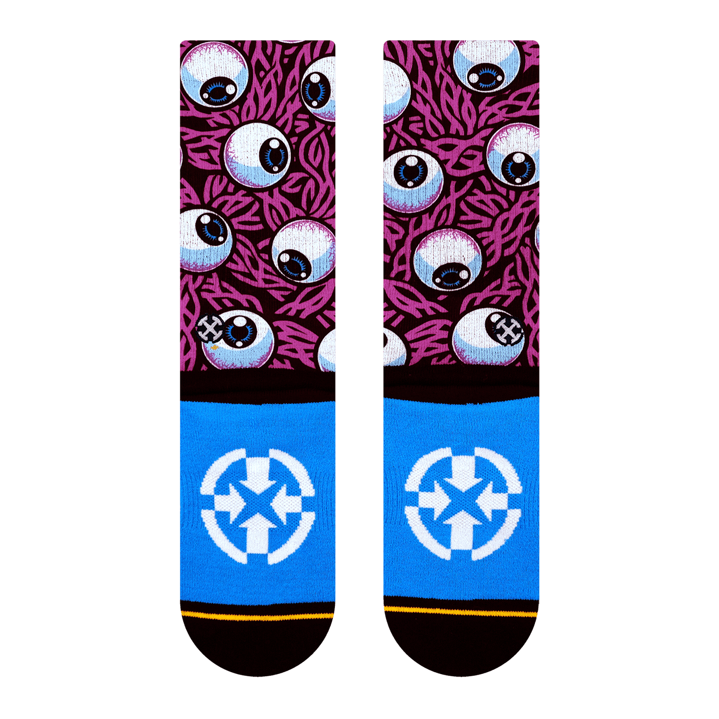 Eyeball Pink Adult Crew MERGE4 Socks With Art By Jimbo Phillips