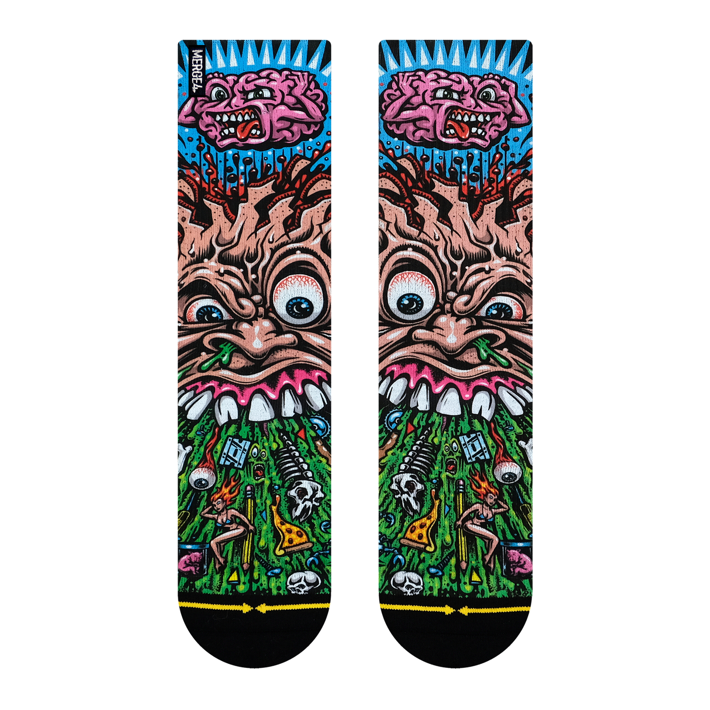 Jimbo Sick Stick Figure Adult Crew Socks