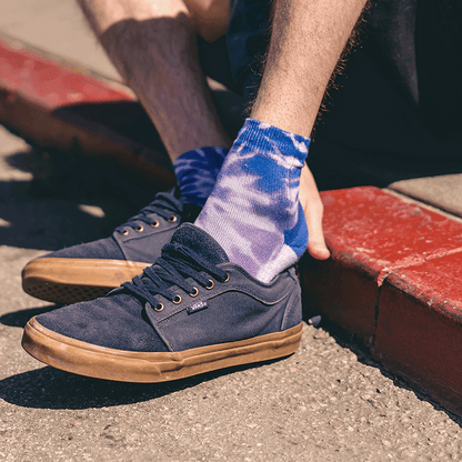 Purple Tie Dye Adult Quarter Crew Socks