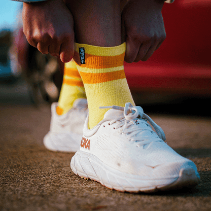 Organic Cotton Butter/Orange Quarter Adult Crew Socks