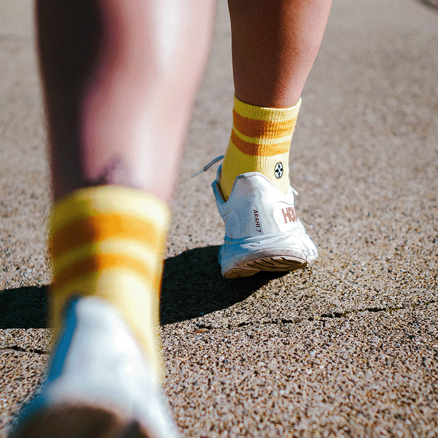 Organic Cotton Butter/Orange Quarter Adult Crew Socks