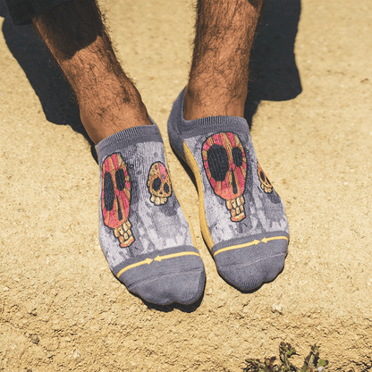 Candy Skulls Adult No Show Socks With Art By Bad Otis Link