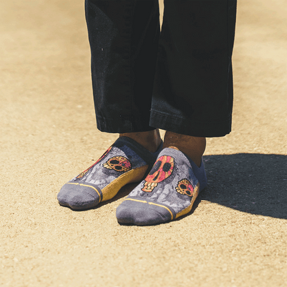 Candy Skulls Adult No Show Socks With Art By Bad Otis Link