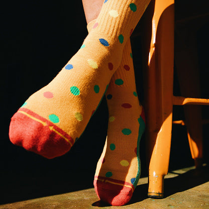Bamboo Blend Clown Polka Dots Adult Crew Socks - by Spidey DeMontrond