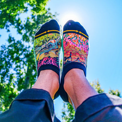 Coral Reef Adult No Show Socks With Art By Caia Koopman
