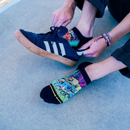 Coral Reef Adult No Show Socks With Art By Caia Koopman