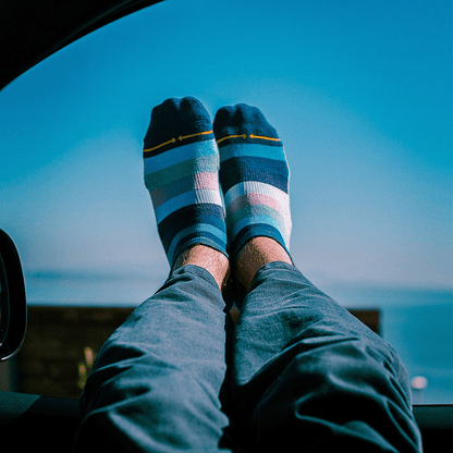 Cotton Candy Stripes Organic Cotton Adult No Show Socks
