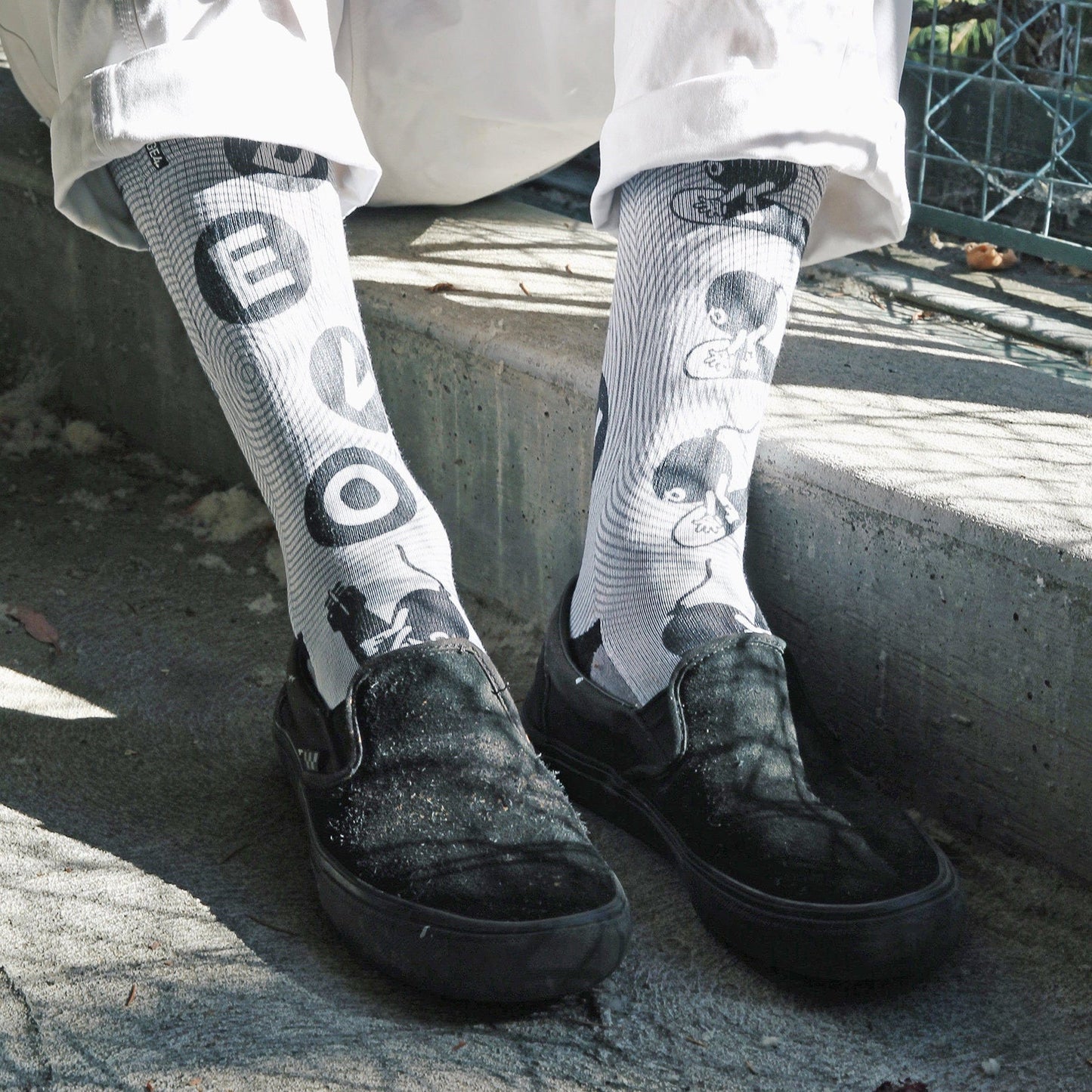 DEVO Black White and Red Adult Crew Socks 3-Pack