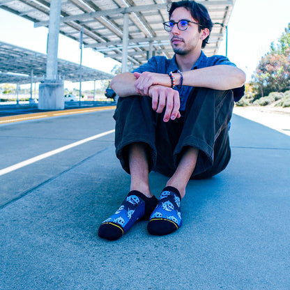 Fat Shark Adult No Show Socks With Art By Chump Magic