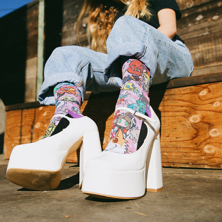 Ryo Taniguchi Friends Adult Crew Socks