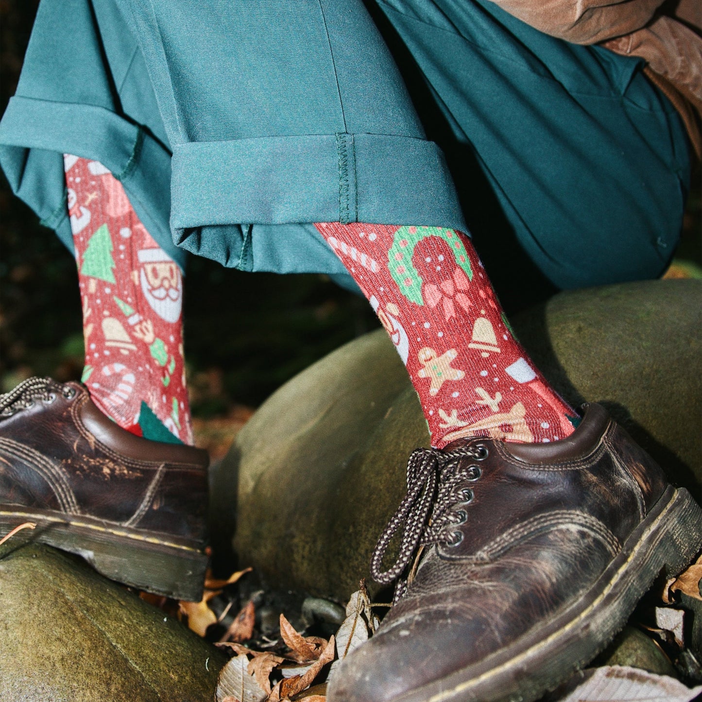 Merry Merry Red Holiday Adult Socks