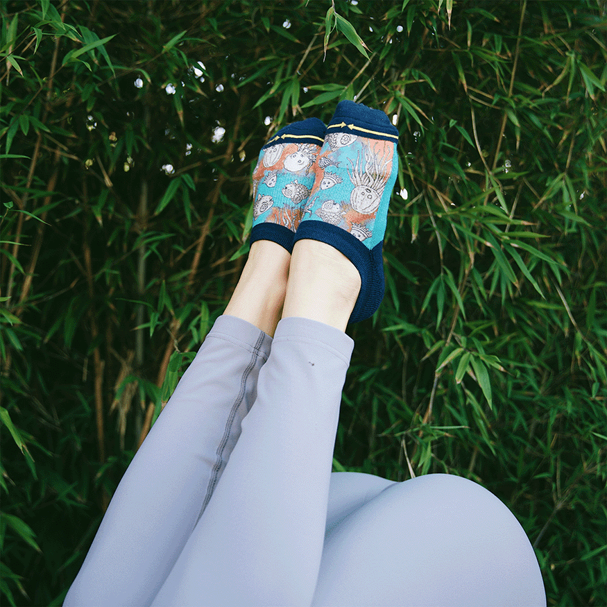 Oceans Adult No Show Sock With Art By Bad Otis Link