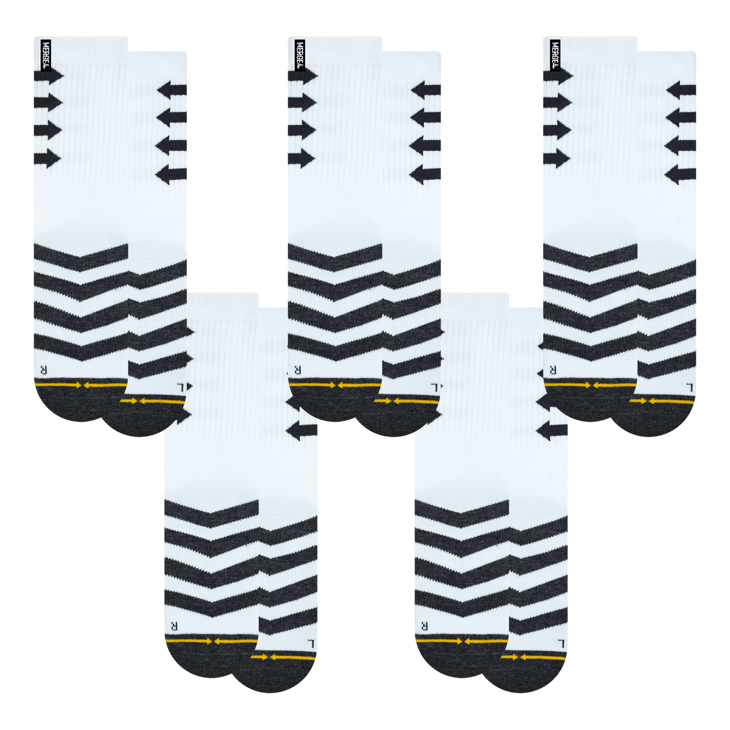 Performance White Adult Crew Socks 5-Pack