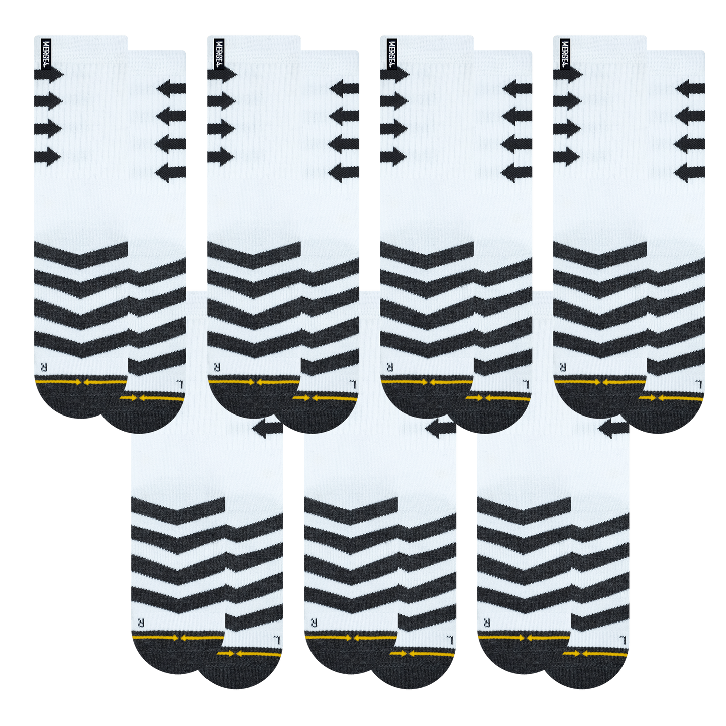 Performance White Adult Crew Socks 7-Pack