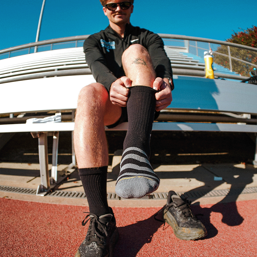 Performance Black Adult Crew Socks