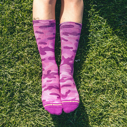 Pink Camo Adult Crew Socks