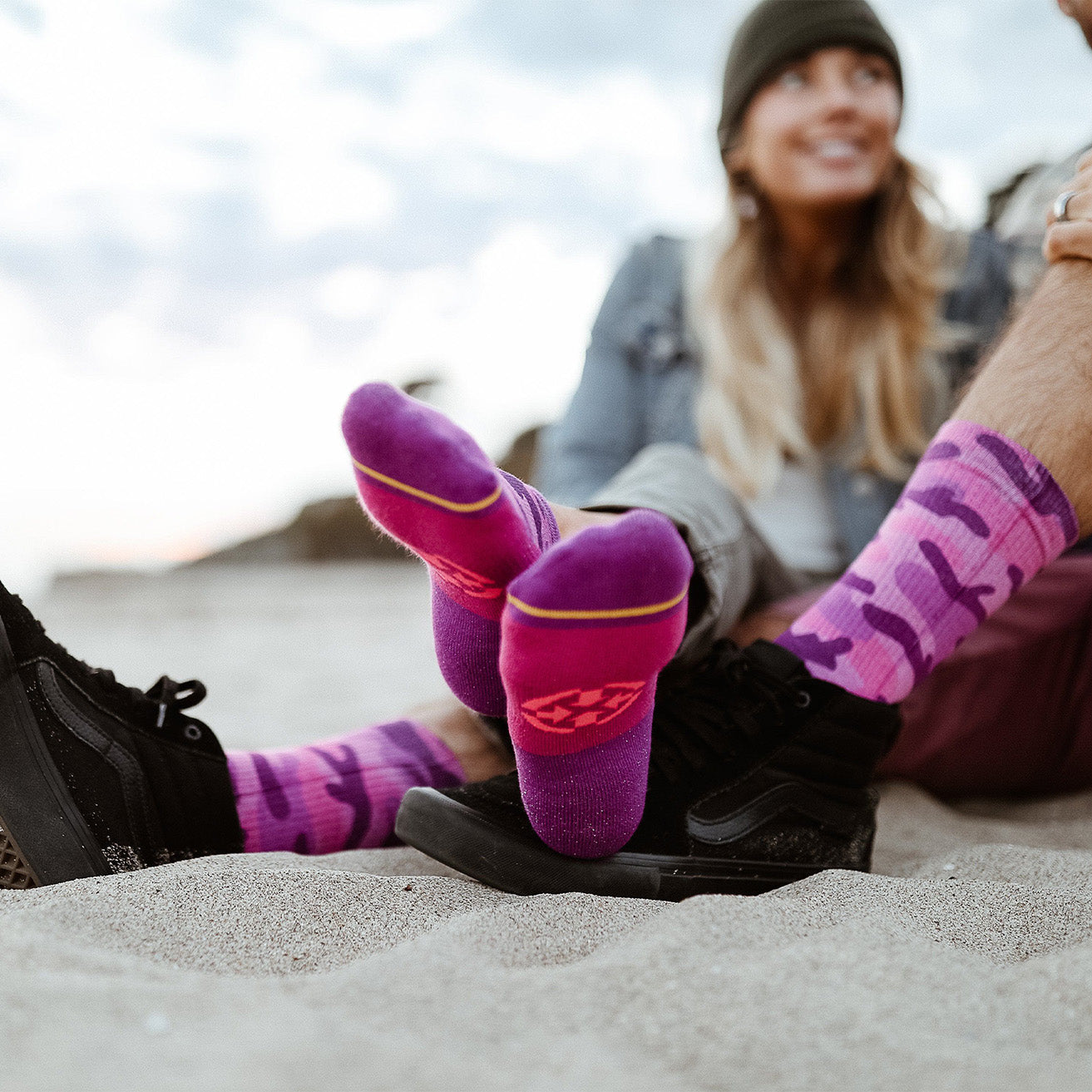 Pink Camo Adult Crew Socks