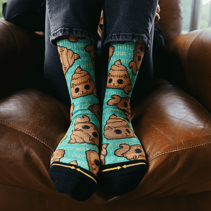 Poo Cat Adult Crew Socks Art By Chump Magic