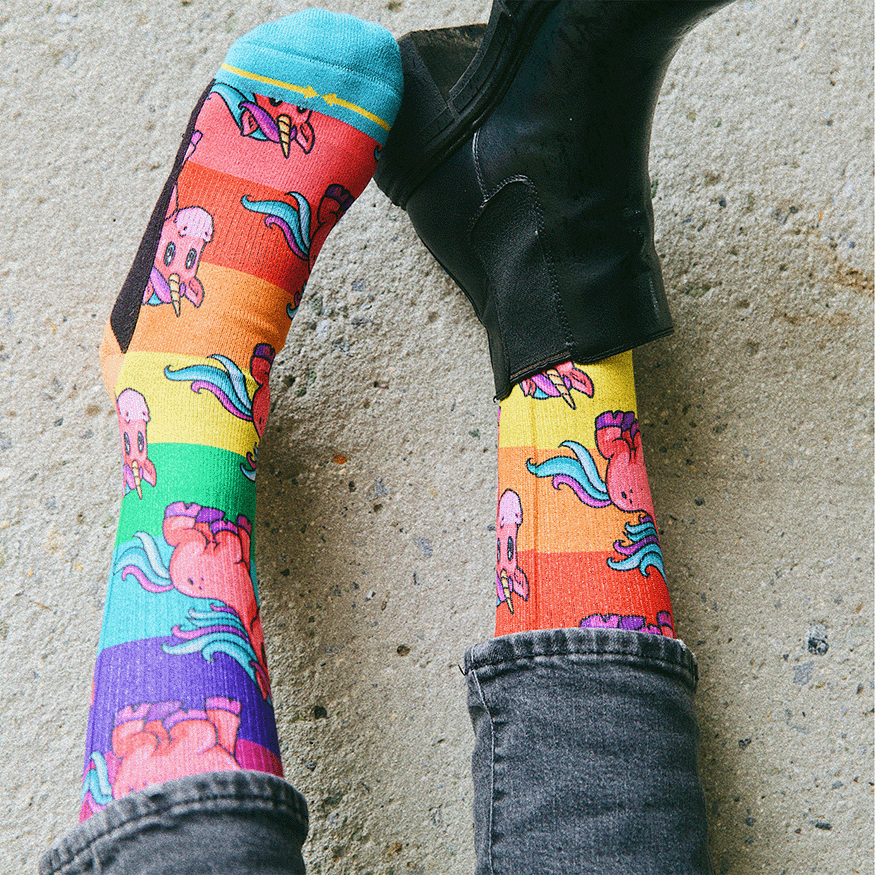 Pride Unicorn Adult Crew Socks