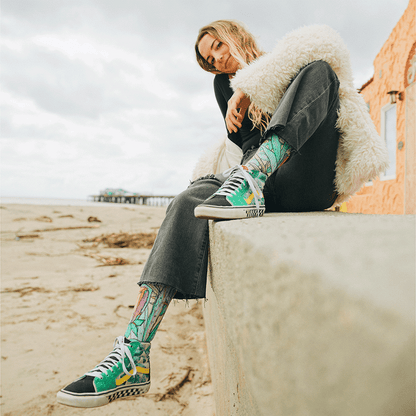 Rainbow Flower Adult Crew Socks by Bad Otis Link