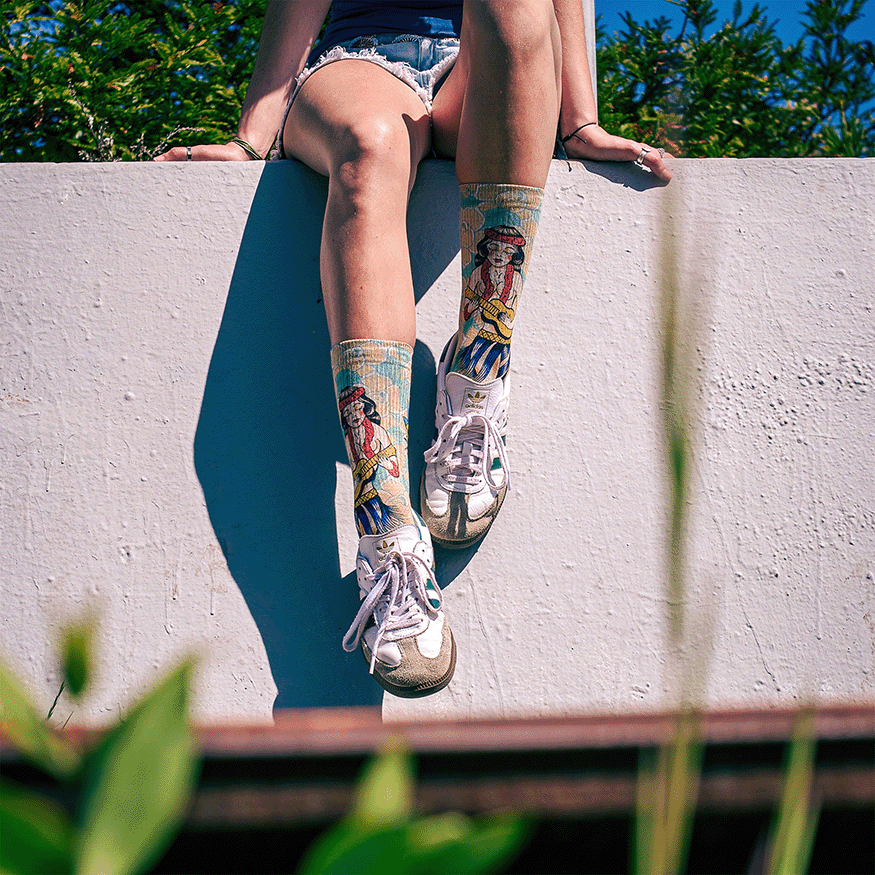 Richard Kirby Hula Adult Crew Socks