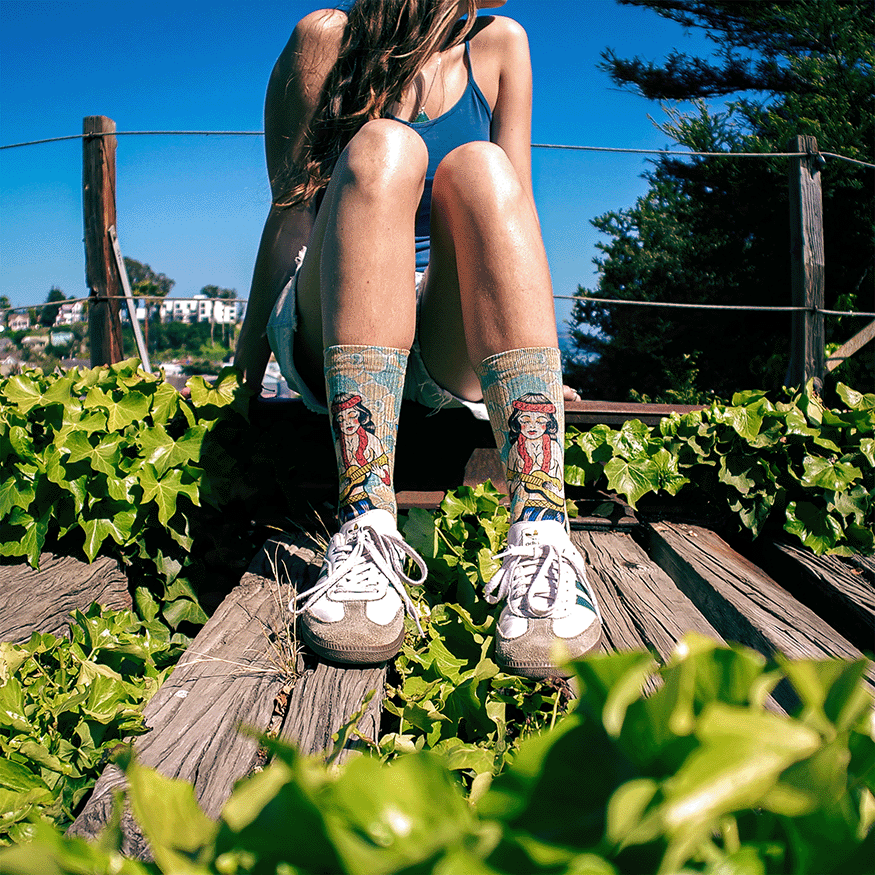 Richard Kirby Hula Adult Crew Socks