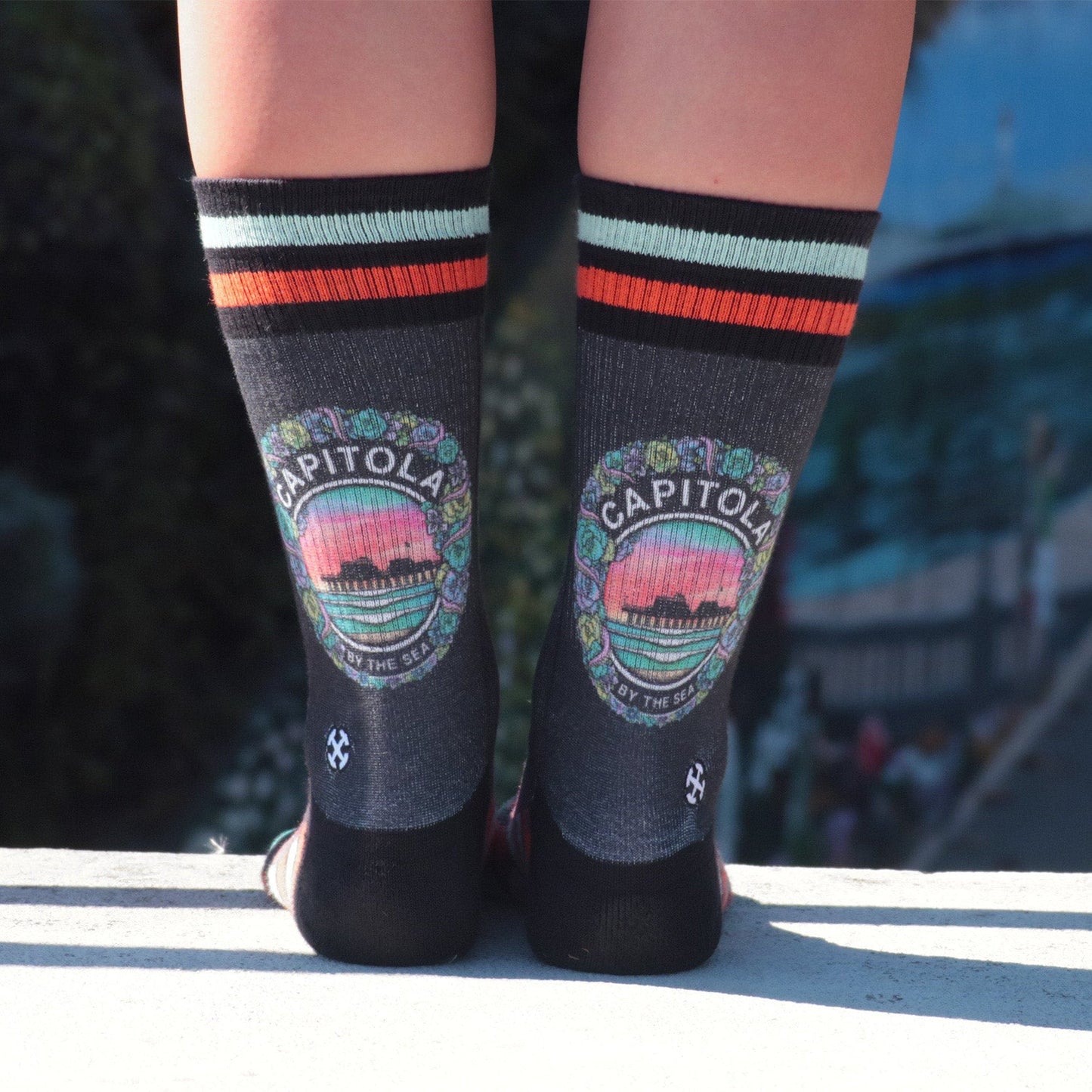 Slidertown Capitola Begonias Adult Socks