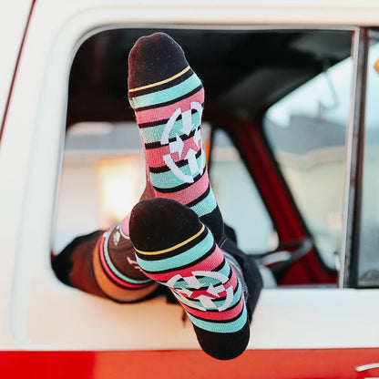 Slidertown The Point Pinkburst Adult Crew Socks