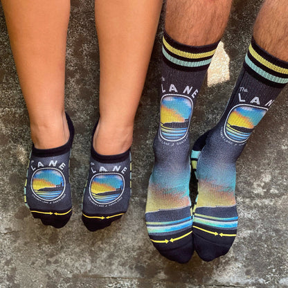 Slidertown The Lane Blue Sky Adult No Show Socks
