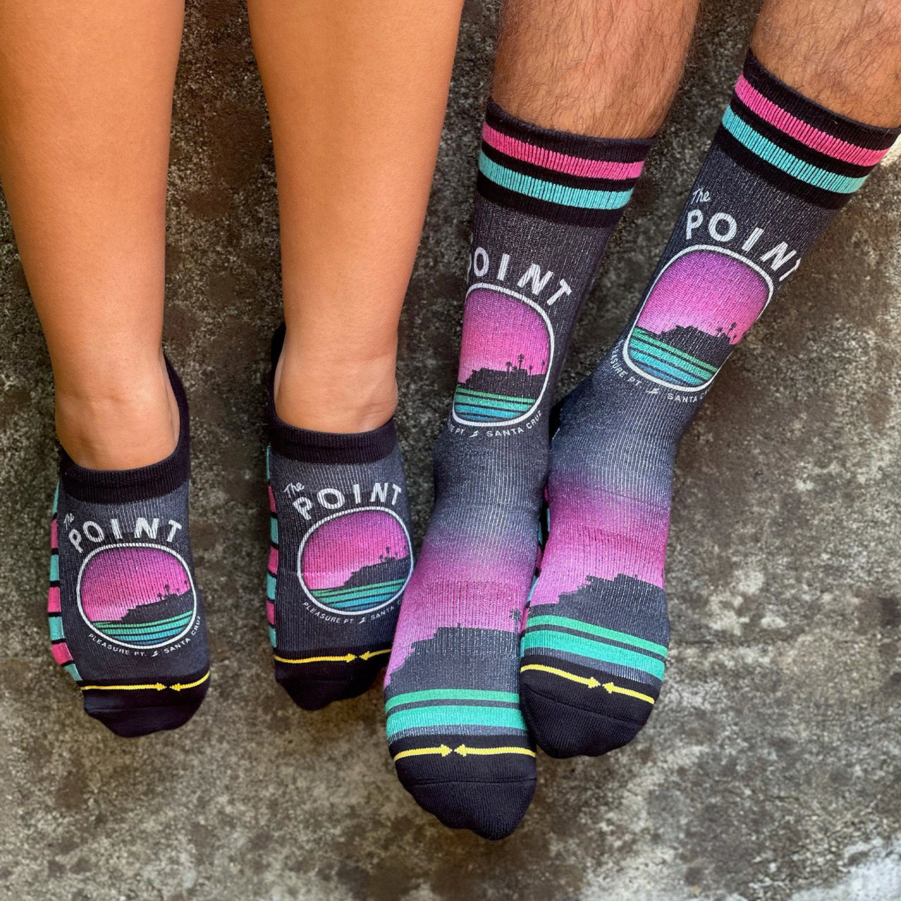 Slidertown The Point Pinkburst Adult No Show Socks