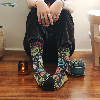Walmazan Sugar Skulls Mini Adult Crew Socks