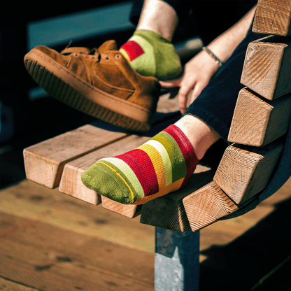 Sunflower Stripes Organic Cotton Adult No Show Socks