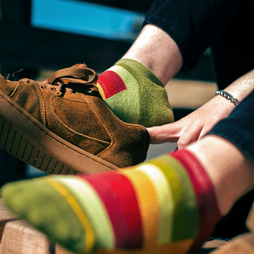 Sunflower Stripes Organic Cotton Adult No Show Socks