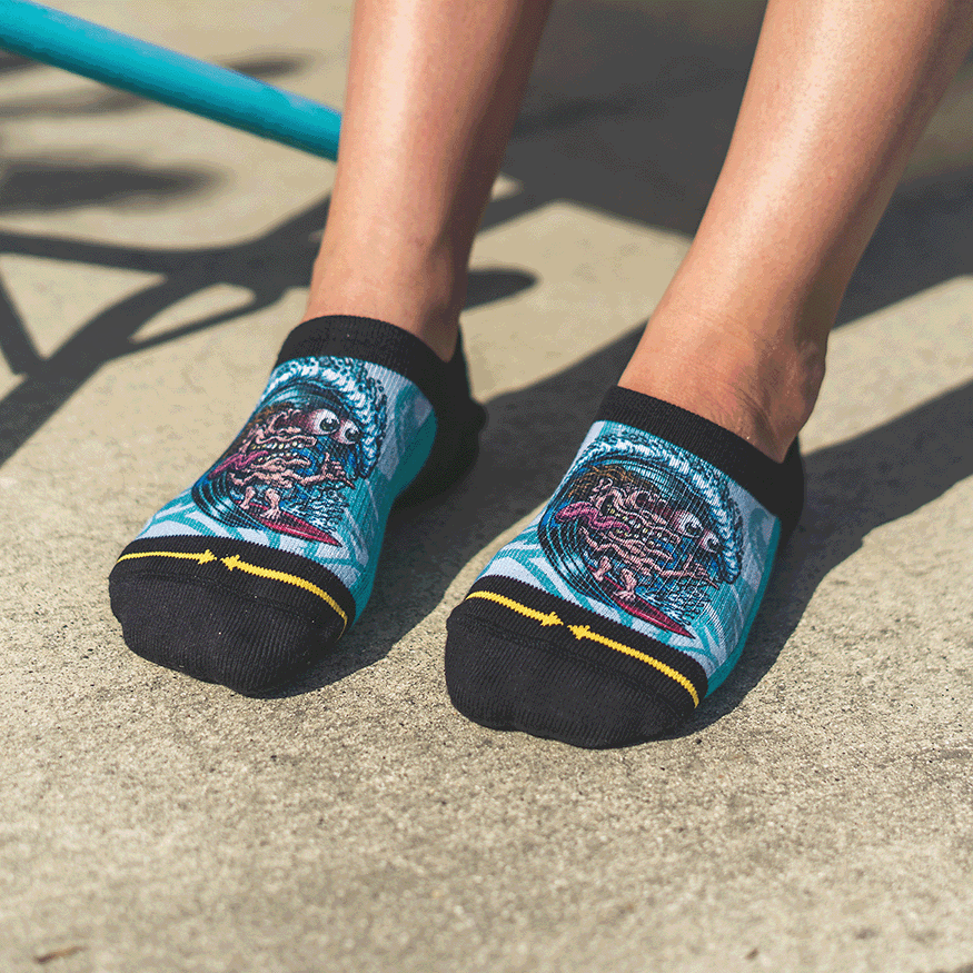 Jimbo Surf Freak Adult No Show Socks
