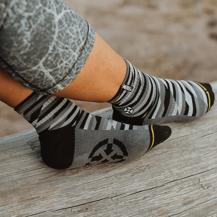 Trekker Quarter Adult Crew Socks Black