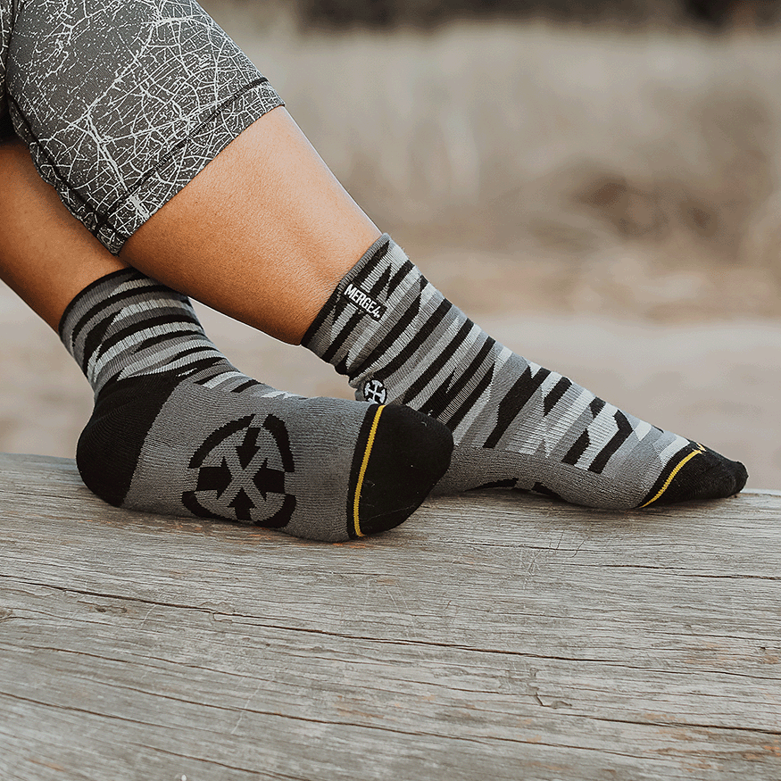 Trekker Quarter Adult Crew Socks Black