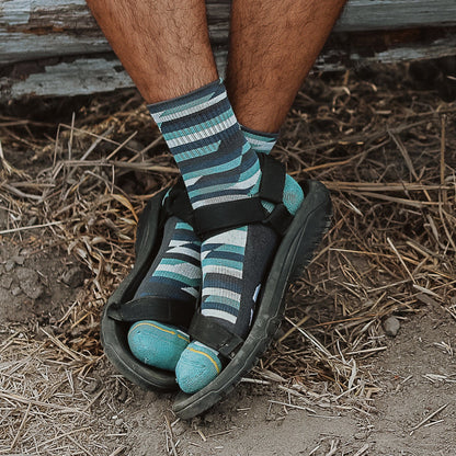 Trekker Quarter Adult Crew Socks Blue