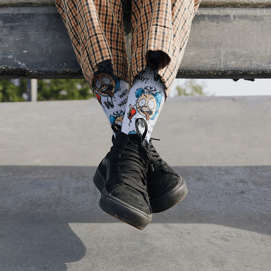 Wakey Wakey Skate Adult Socks Art By Steve Caballero