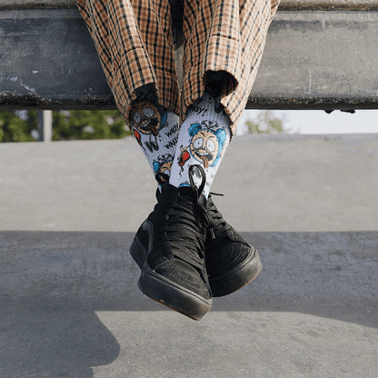 Wakey Wakey Skate Adult Socks Art By Steve Caballero